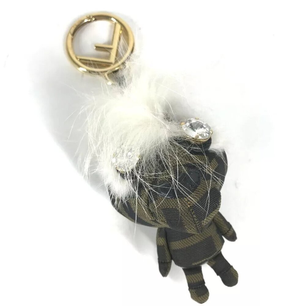 FENDI ZUCCA Logo Monster Space Monkey Key Holder Monkey Bag Charm